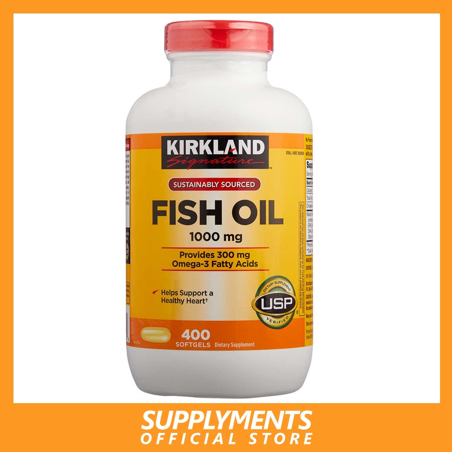 Kirkland Fish Oil 1000 Mg 400 Softgels 300 Mg Of Omega 3 Fatty Acids