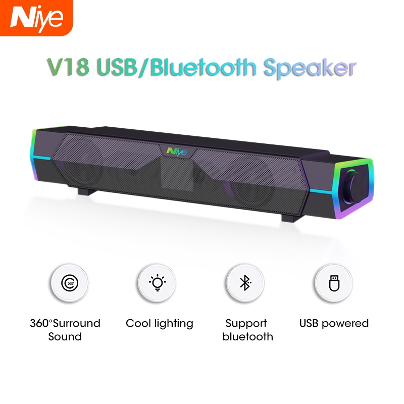 Niye V Usb Bluetooth Speaker Desktop Computer Hifi Subwoofer Speaker