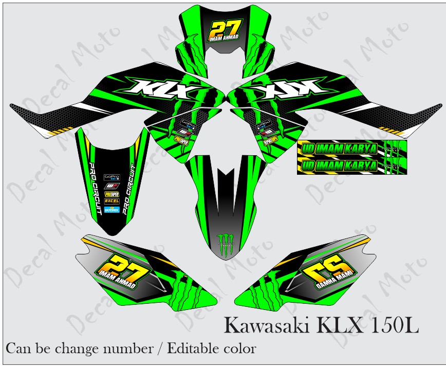 Decals For Kawasaki Klx L Imam Amhad Green Lazada Ph