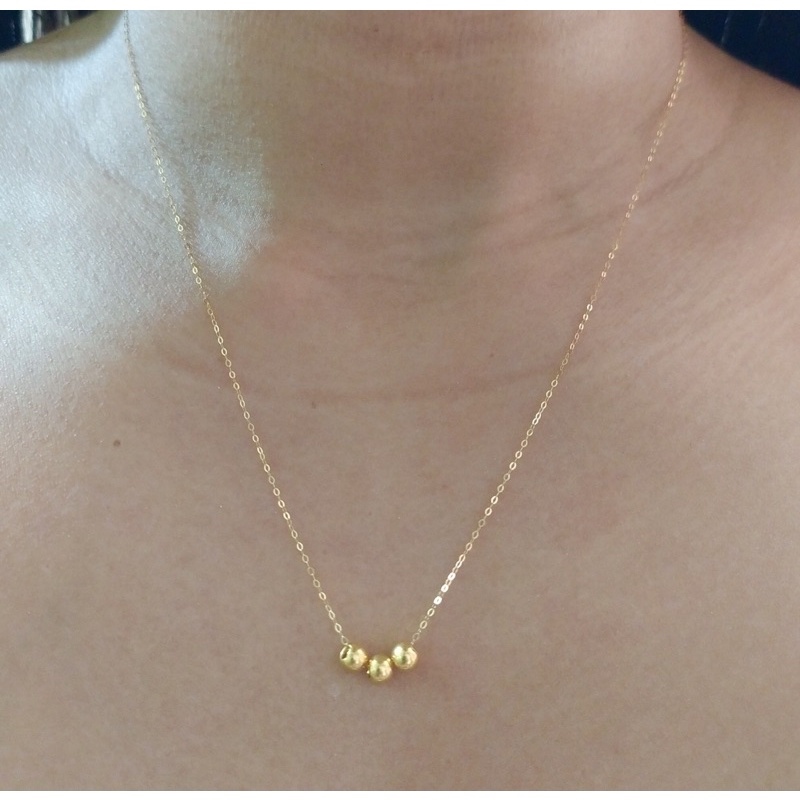 18K 24K Gold Mini Ball Minimalist Lightweight Tauco And Dancing Chain