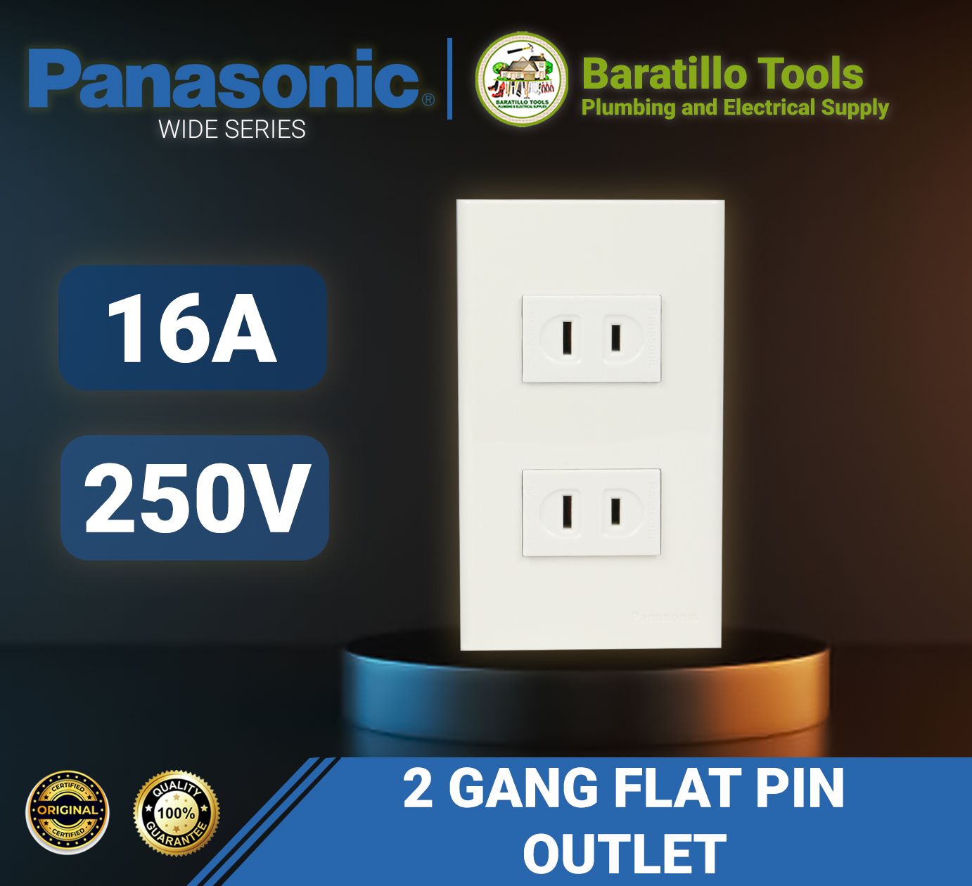 Original Panasonic Flat Pin Outlets Gang Gang And Gang Set Wide