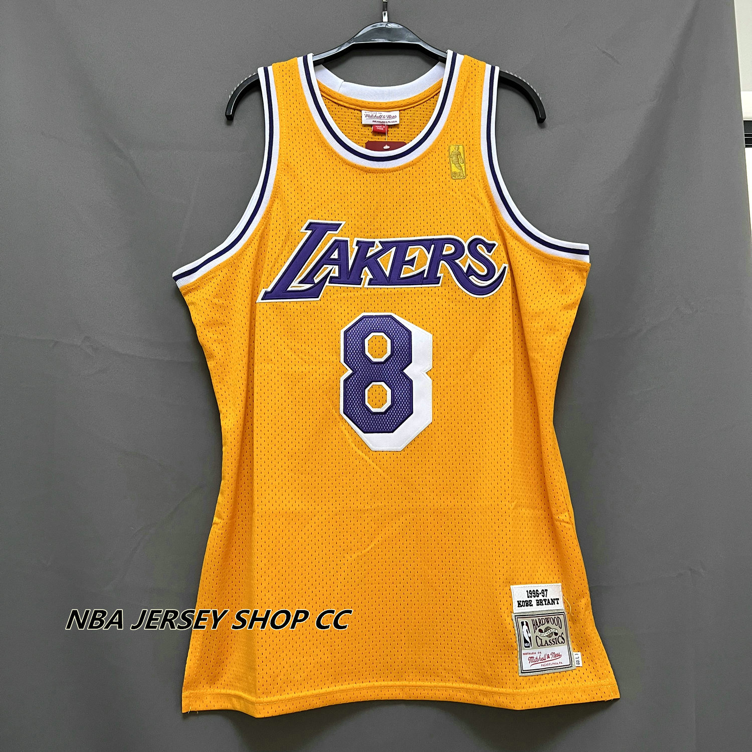 Men's Los Angeles Lakers Kobe Bryant #8 Mitchell & Ness Yellow 1996-97  Hardwood Classics Jersey