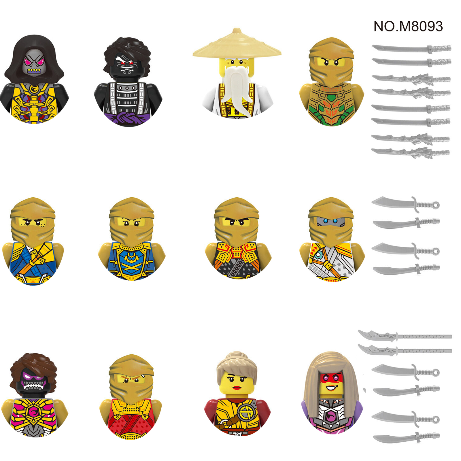 WUHUI 10PCS Ninja Minifigures Toy Building Kit Toys Building Blocks