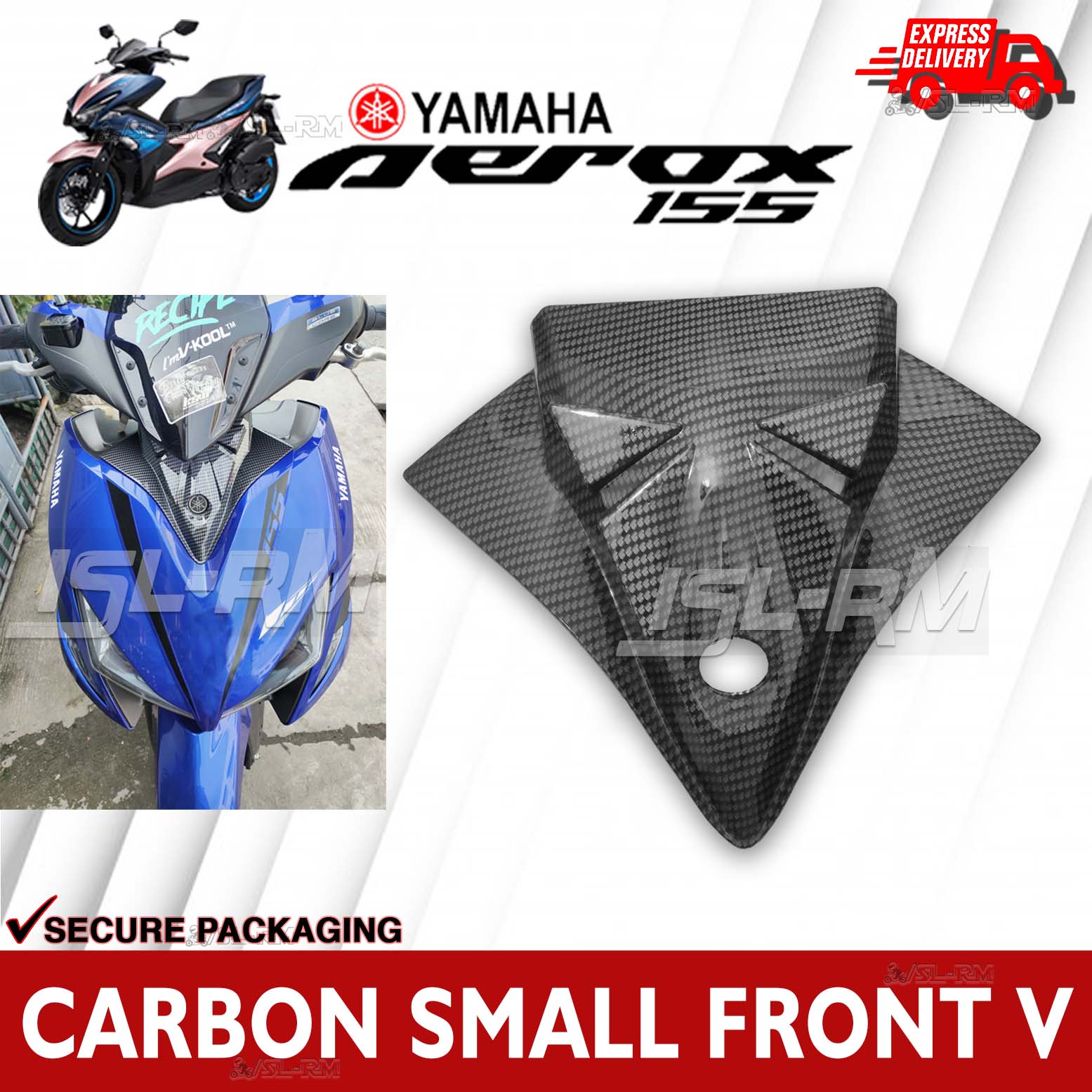 Yamaha Aerox 155 V1 Carbon Small Front V Carbon Cowling Plug And Play