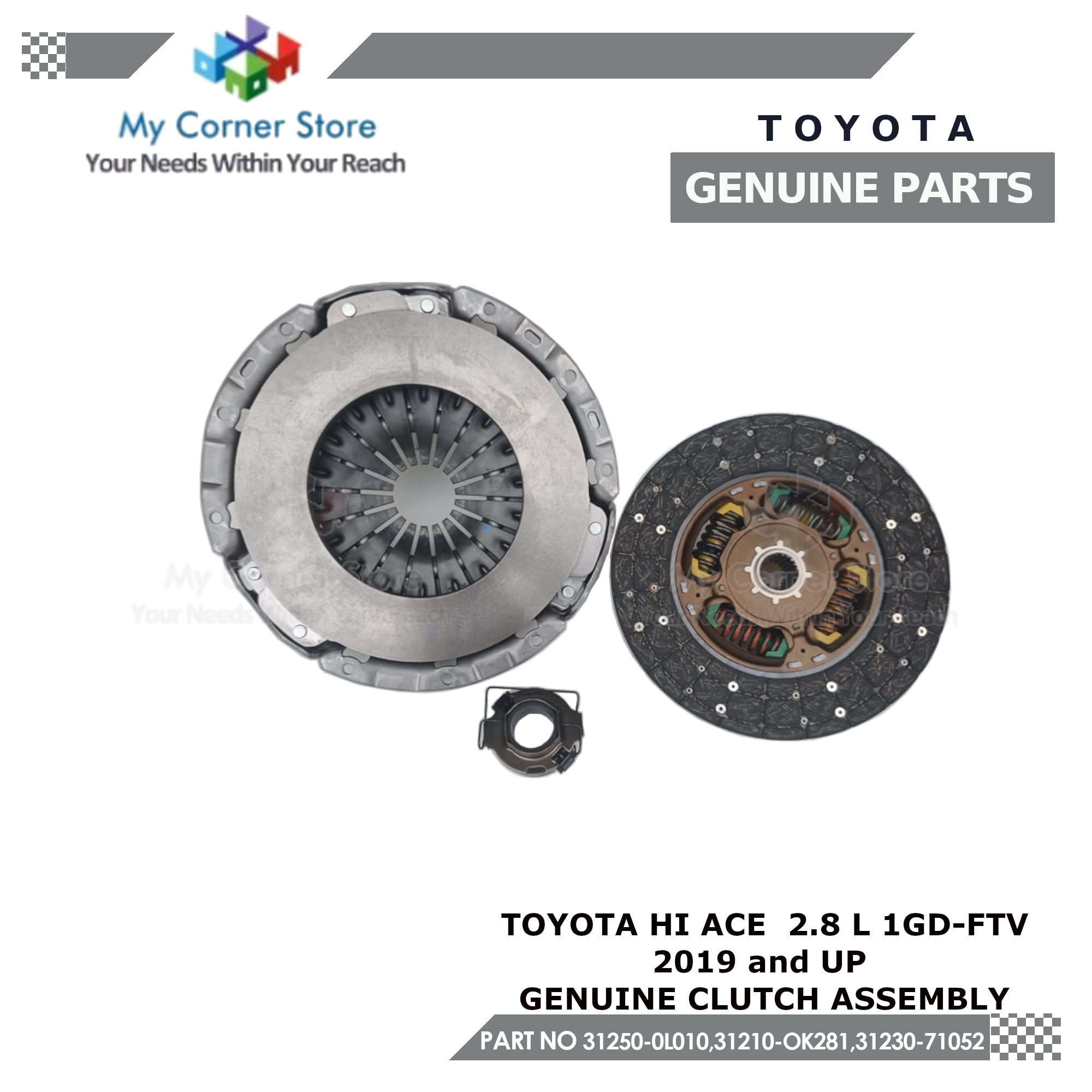 GENUINE CLUTCH KIT For TOYOTA HI ACE 2019 AND UP 2 8L 1GD FTV Clutch