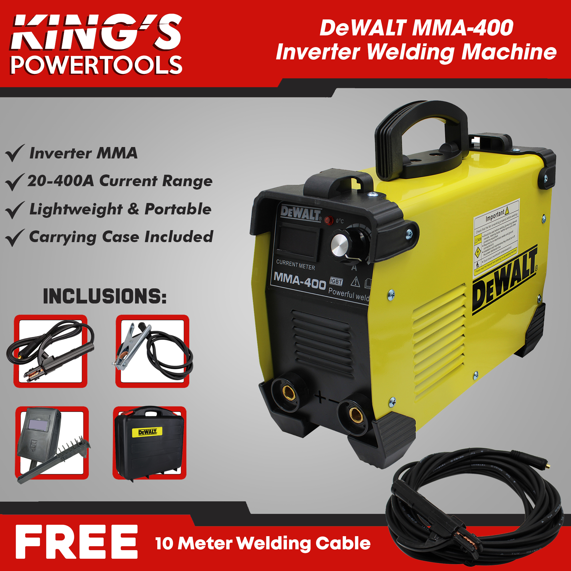 Dewalt Mma Igbt Dc Inverter Arc Welding Machine With Case Free