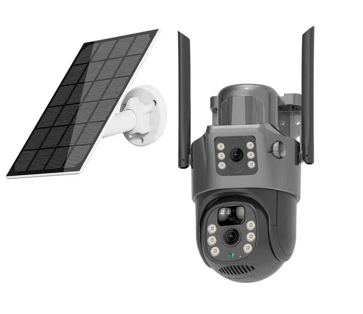 V Pro T G Two Way Dual Lens Solar Power Cctv Camera Outdoor