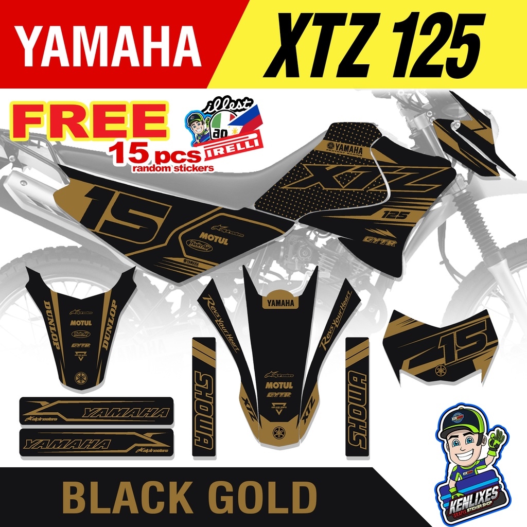 YAMAHA XTZ 125 Full Decals Sticker Body BLACK GOLD Kenlixes Lazada PH