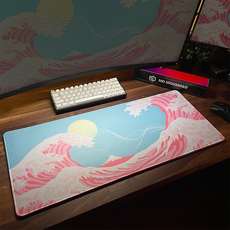 MD Mousepad Kanagawa Wave Extended Mousepad Large Gaming Mousepad