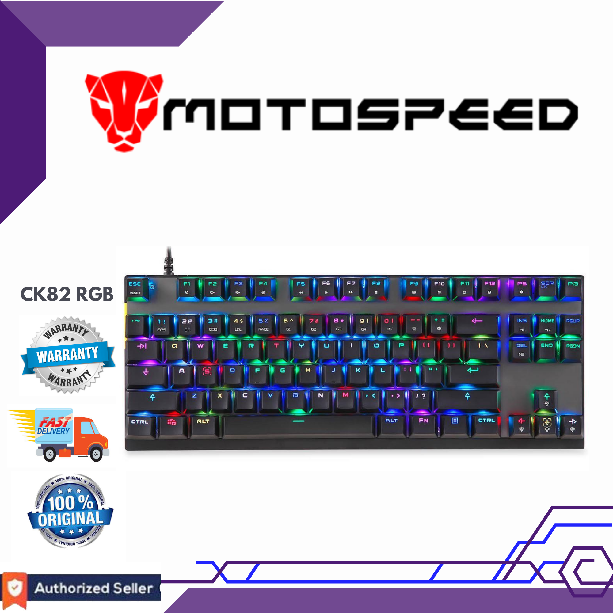 Motospeed Ck Rgb Keyboard Black Led Backlight Effects Mechanical