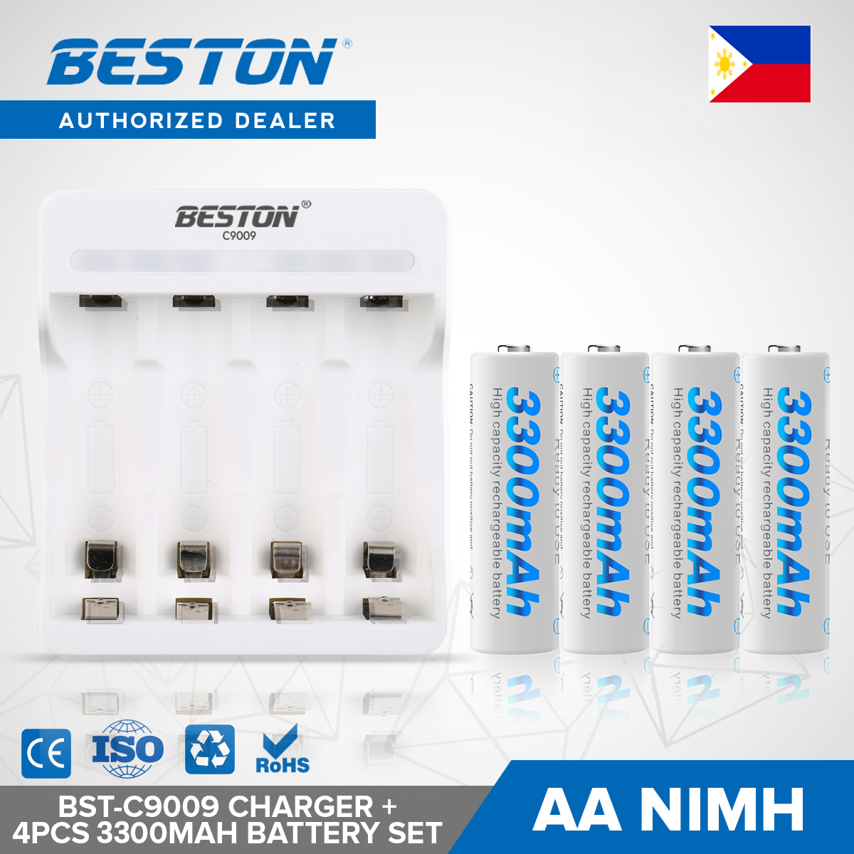 Beston Rechargeable Battery Aa V Ni Mh Mah Pcs Cells Package