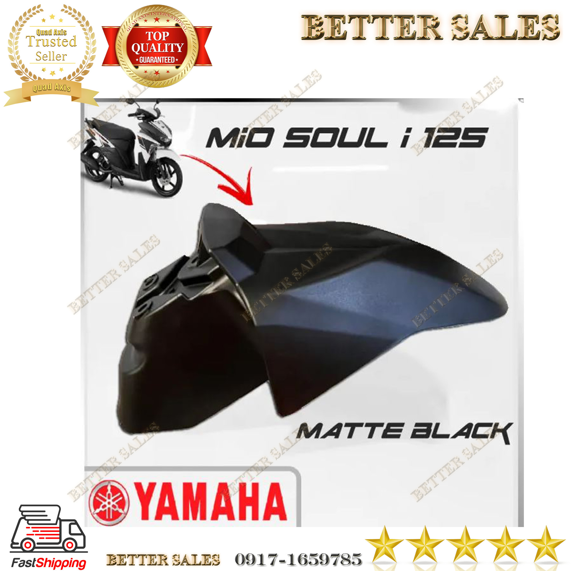 Motorcycle Front Fender Yamaha Mio Soul I Tapaludo Matte Black