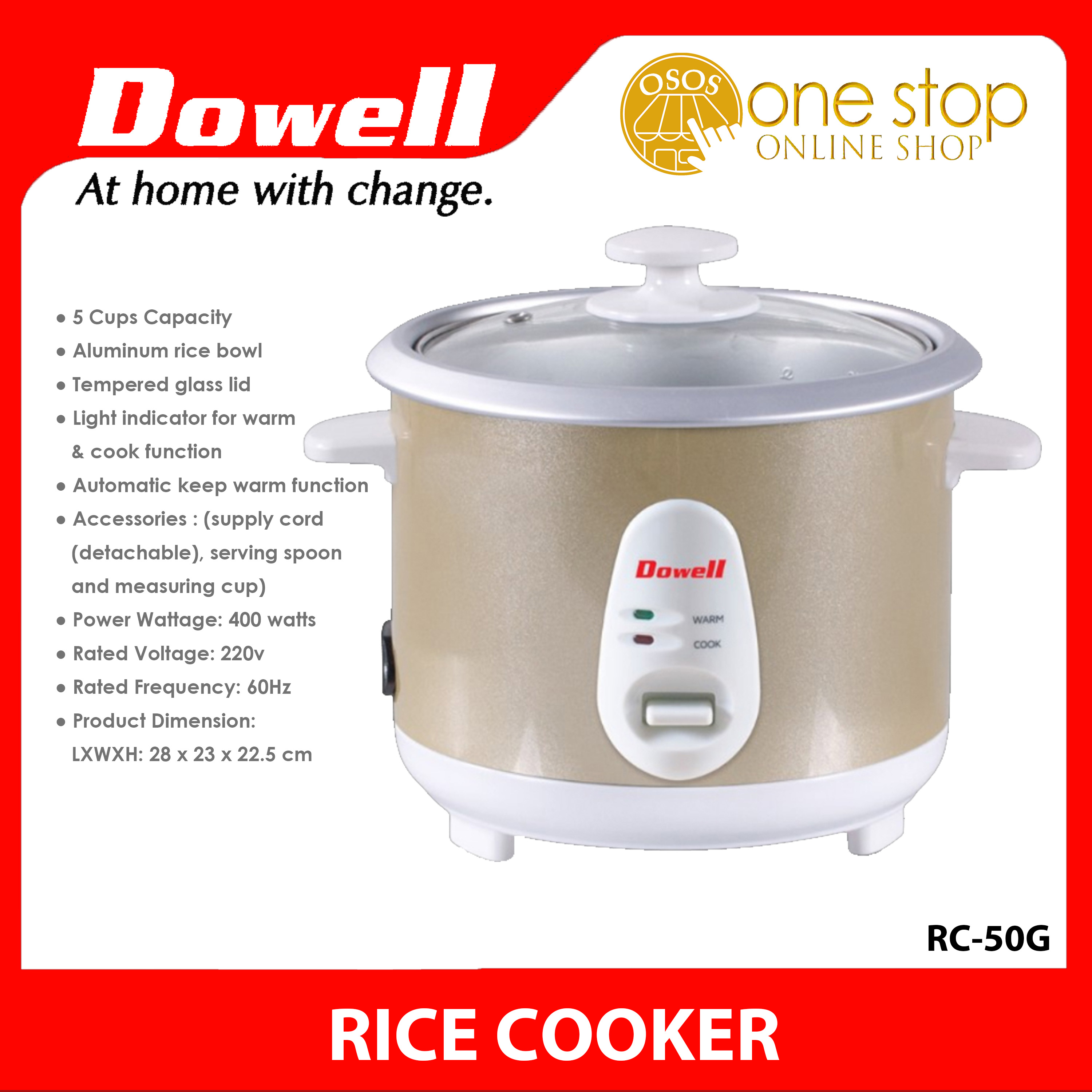 Dowell Original Cups Rice Cooker With Aluminum Rice Bowl Rc G Osos