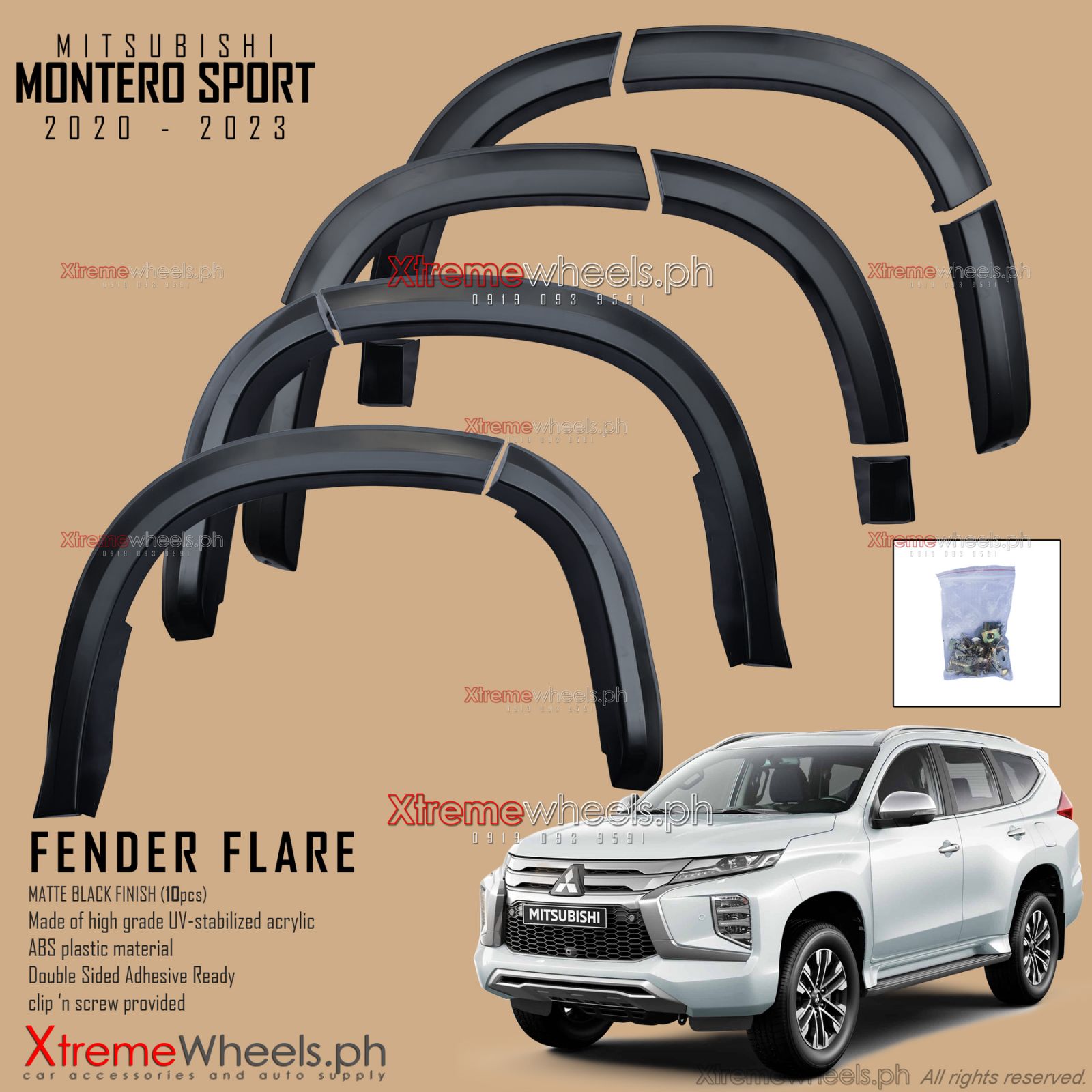 Mitsubishi Montero Sport Slim Fender Flare Thailand Made