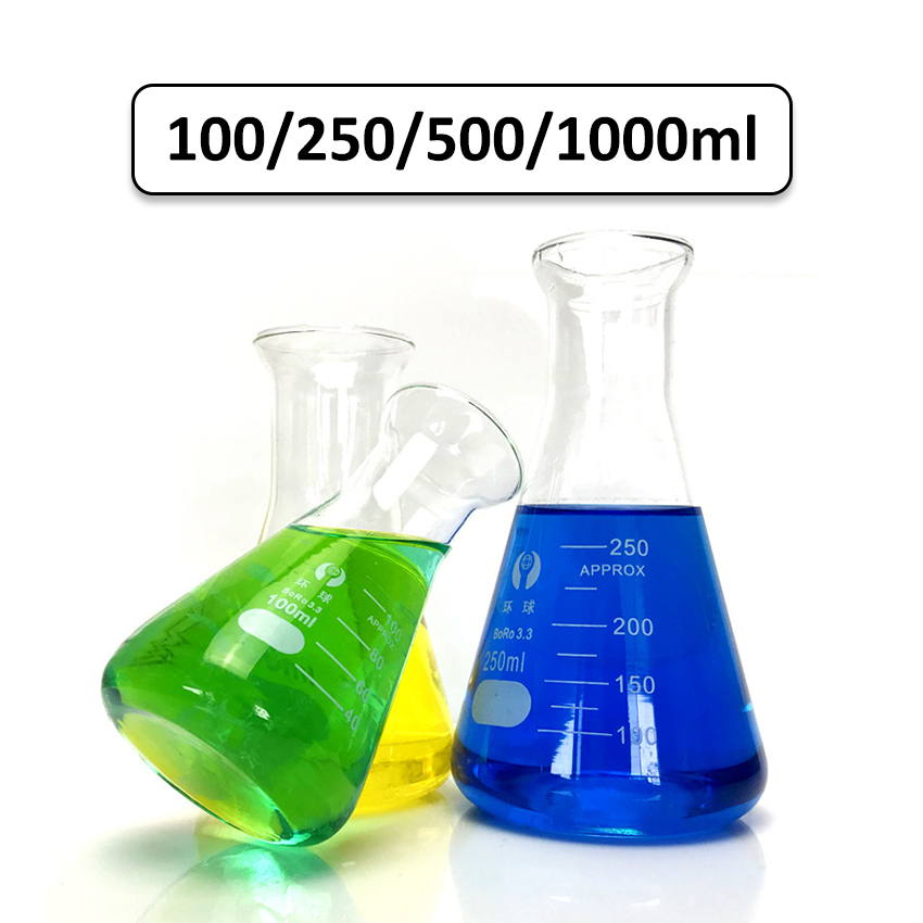 Ml Borosilicate Glass Erlenmeyer Conical Flask For Lab Chemical