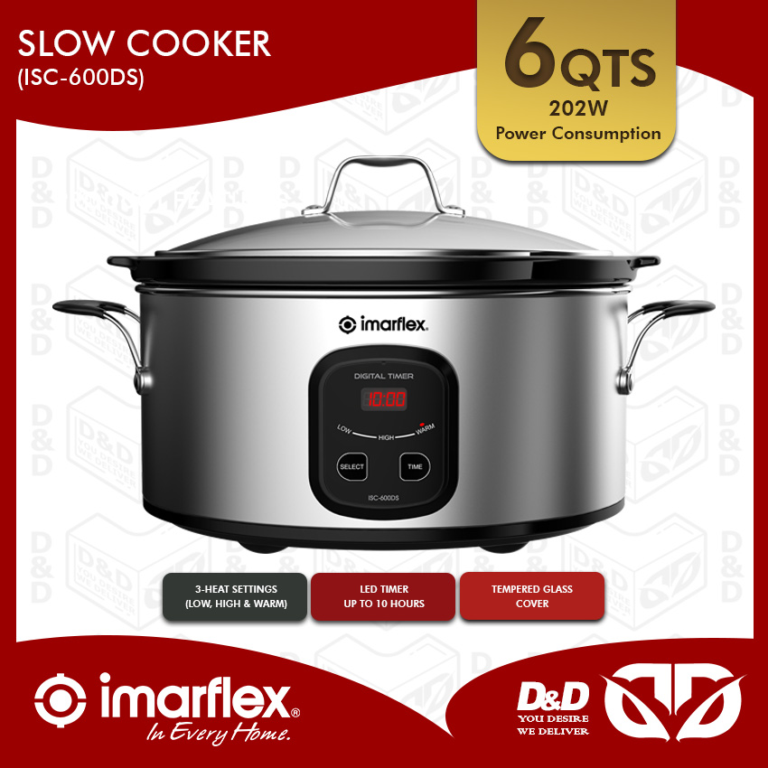 Imarflex Isc Ds Digital Slow Cooker With Stainless Body And Handle