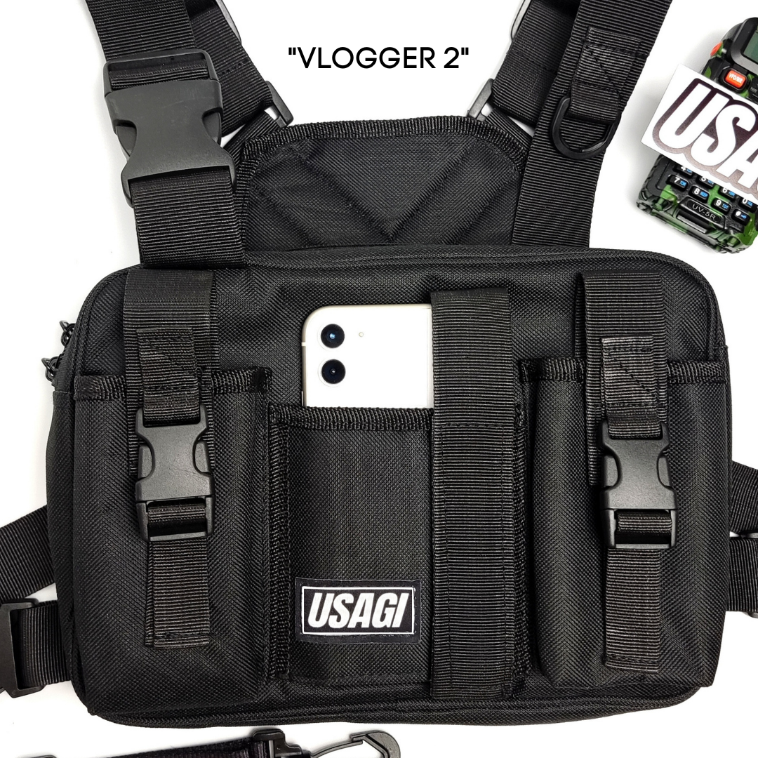 USAGI Vlogger V2 Chest Cam Motorcycle Rig Bag W Smartphone Holder Body