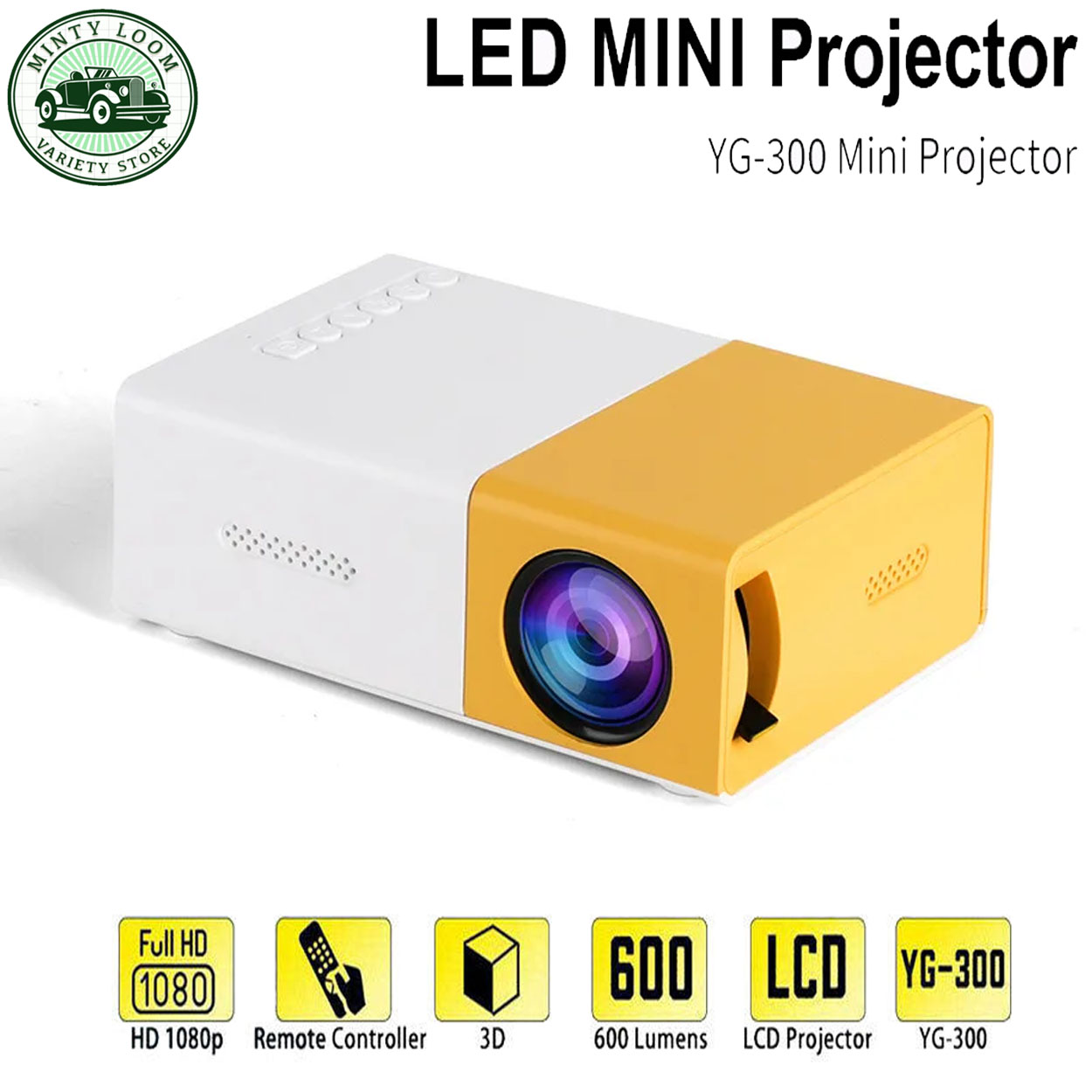 Yg Lumens Mini Portable Projector Yellow White Lazada Ph