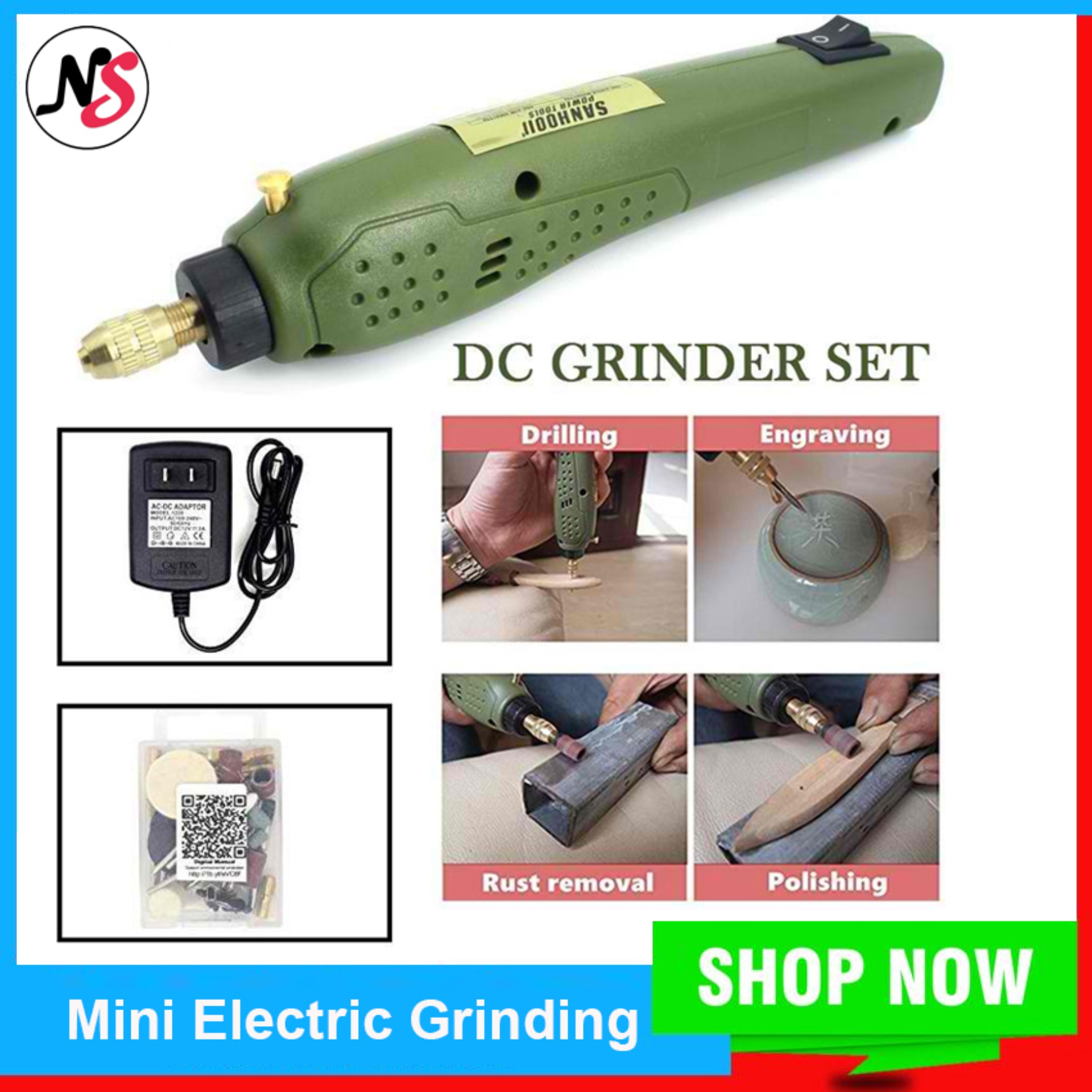 Professional Super Mini Electric Grinding Set V Dc Drill Grinder Tool