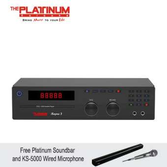 The Platinum Reyna 3 Karaoke Player with 17,382 Songs With Platinum Soundbar And With Free Platinum KS-5000 Wired Microphone