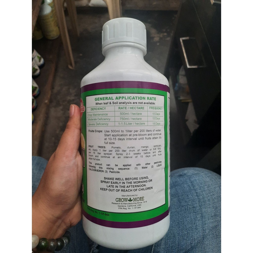 Grow More Liquid Chelated Calcium Boron Fertilizer 1 Liter Lazada PH