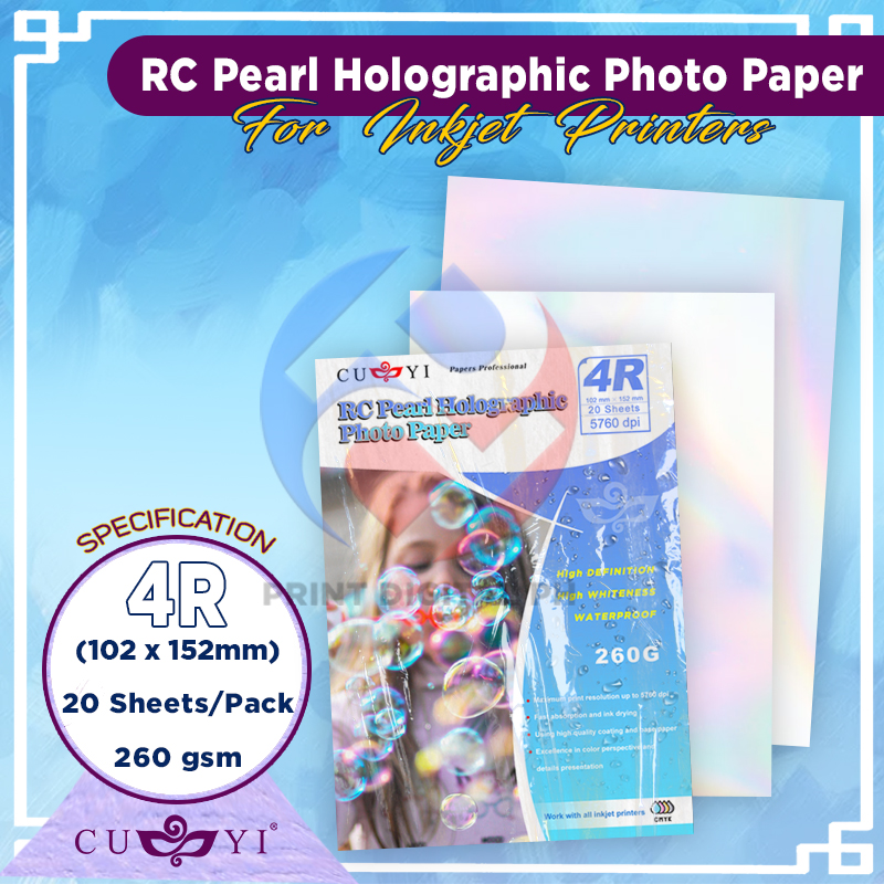 Print Digital Cuyi Rc Pearl Holographic Photo Paper Gsm R Size