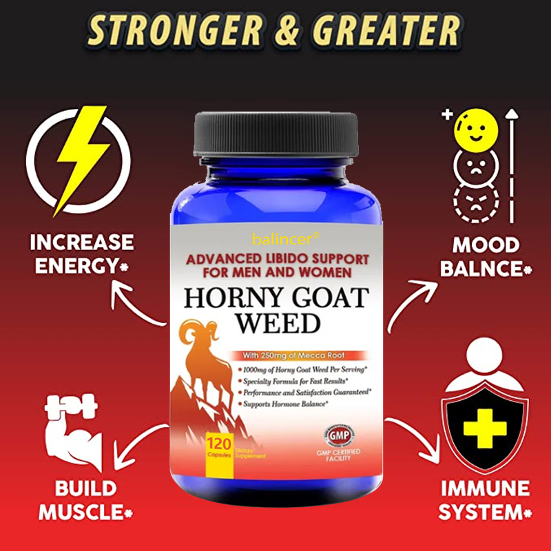 Horny Goat Weed Capsules Maximum Strength Maca Root Supports Hormone