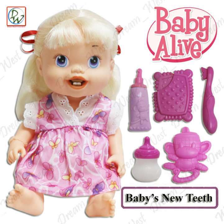 baby alive hasbro baby"s new teeth can drink and