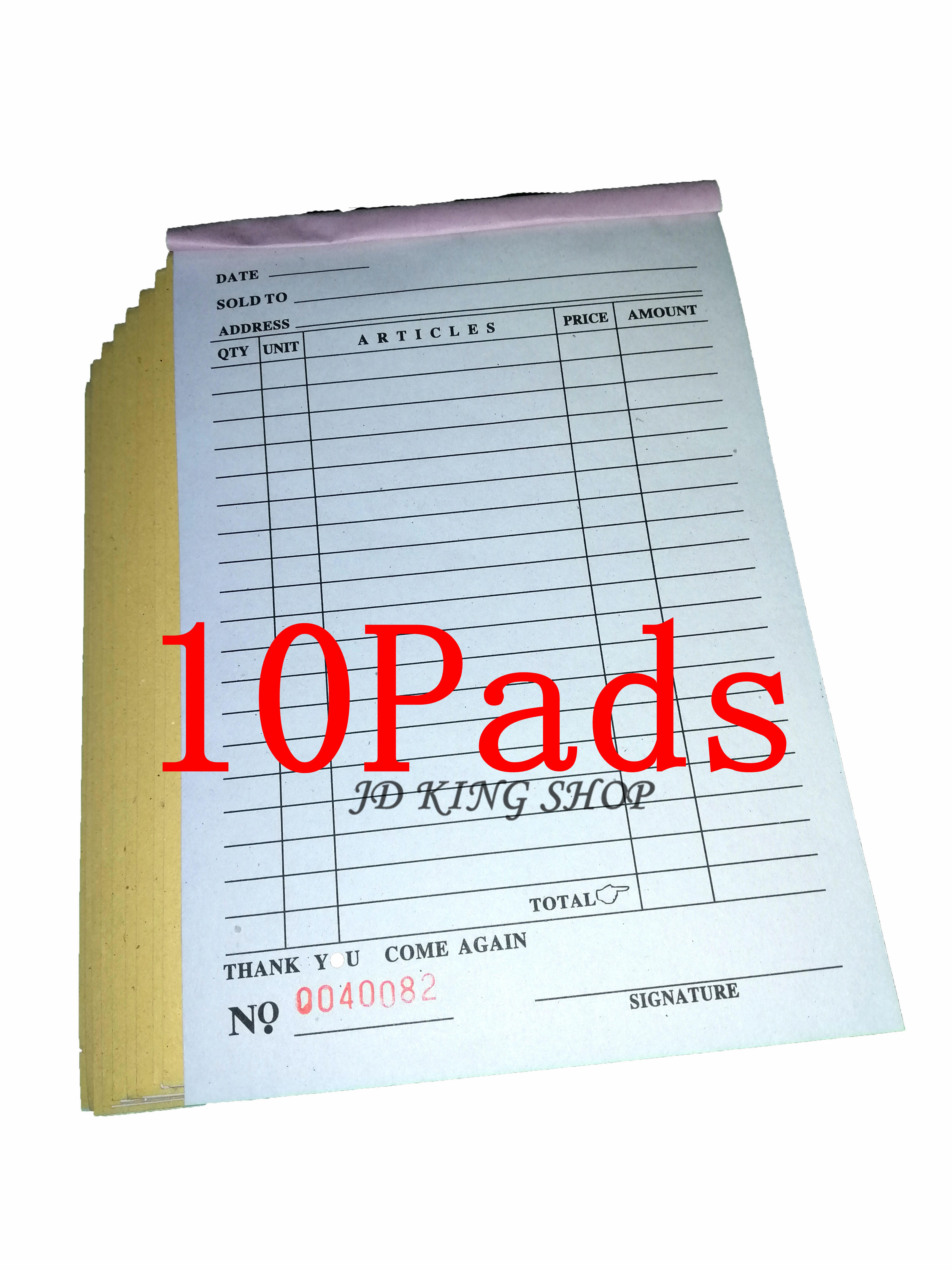 10Pads 64K 25X2 50Pages Small Receipt Resibo With Carbon Carbonized