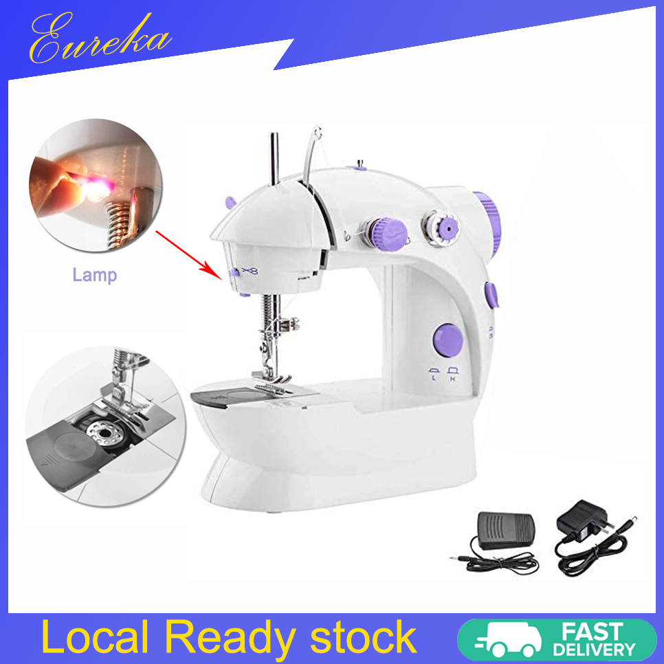 Portable Mini Sewing Machine Dual Speed Double Thread Hand Pedal Sew