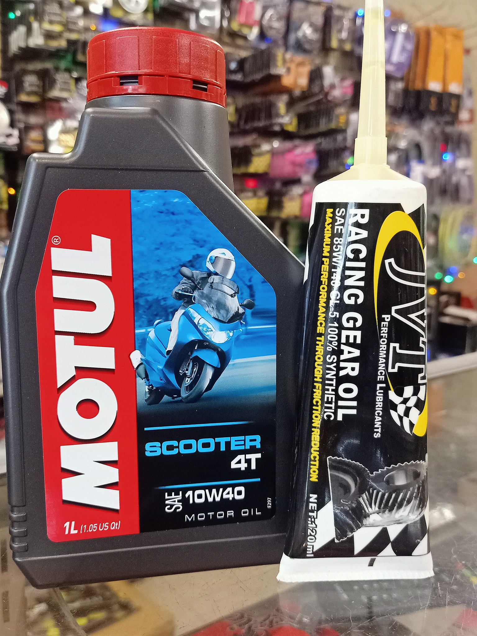 ORIGINAL Motul Scooter 4T 10W40 1L W FREE JVT Gear Oil SET BEST For