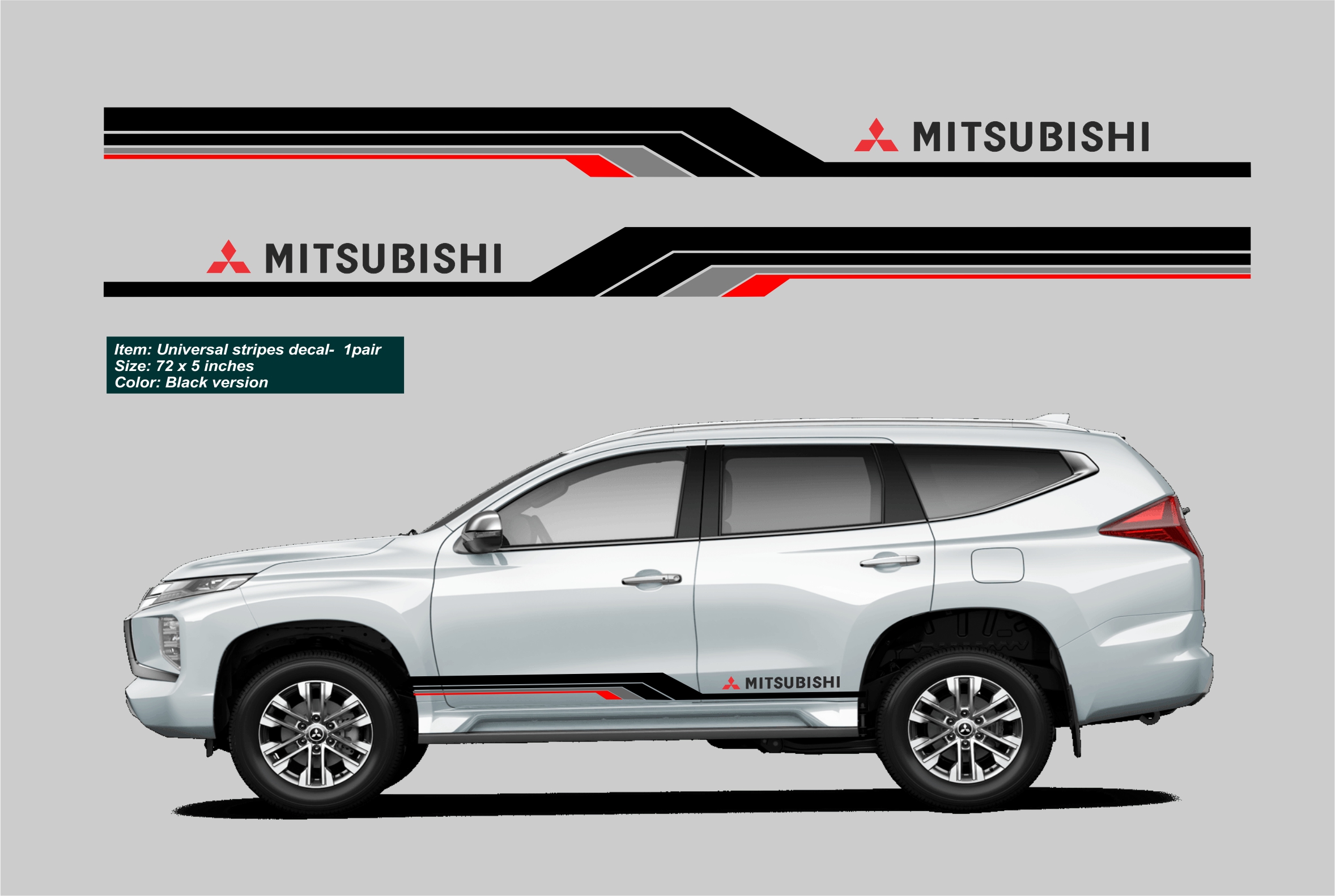 Universal Body Decal Sticker For Mitsubishi MONTERO Vehicle 1pair