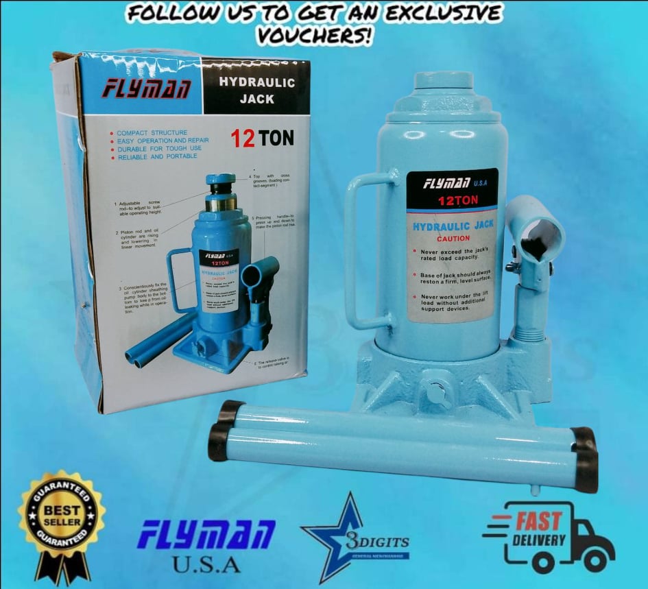 Flyman USA Hydraulic Jack Bottle Type 12 Tons Lazada PH