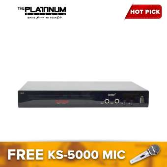 The Platinum Junior Lite KS-5 DVD Karaoke (Black) WITH 9,++ songs with free KS-5000