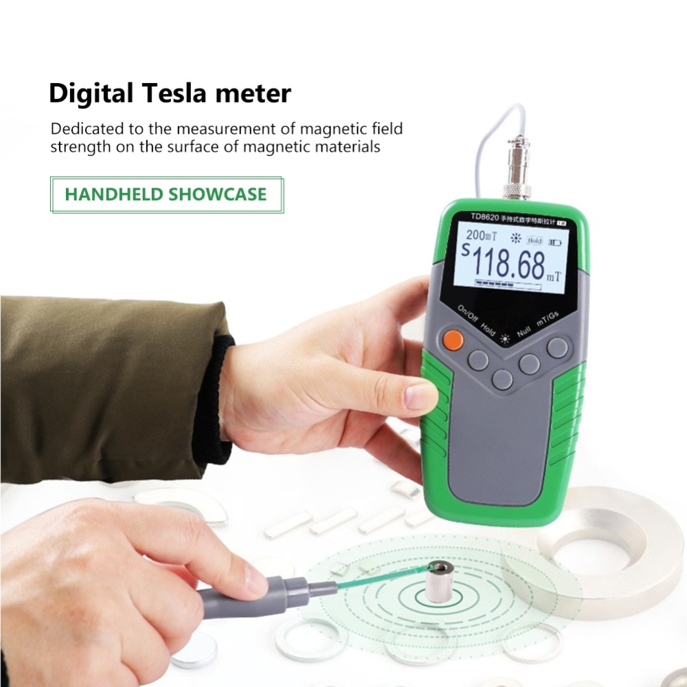 แมเหลกถาวร Gauss Meter มอถอ Digital Tesla Meter Magnetic Flux Meter