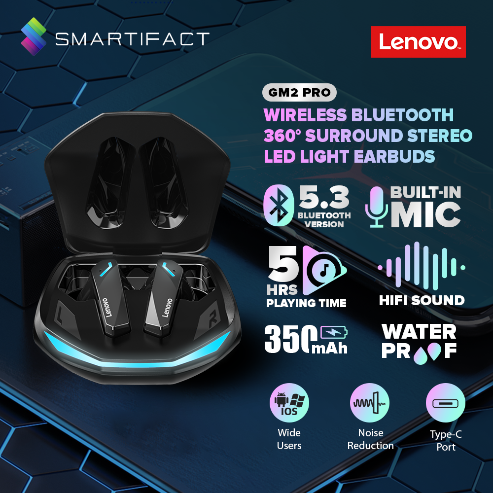 Lenovo ThinkPlus GM2 Pro Wireless Earbuds TWS Low Latency Gaming