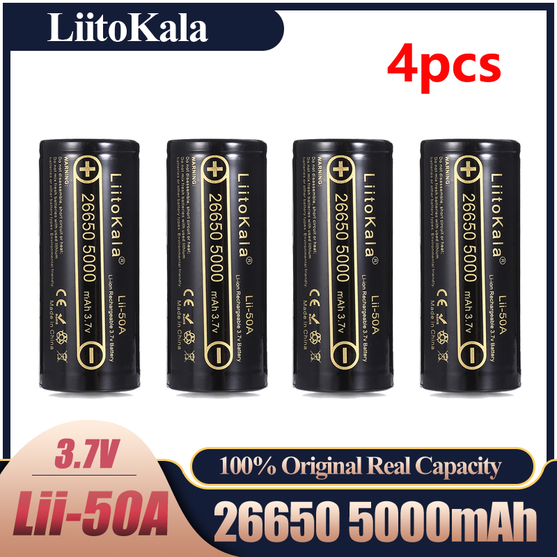 Liitokala Original Rechargeable Battery Li Ion V Mah Real