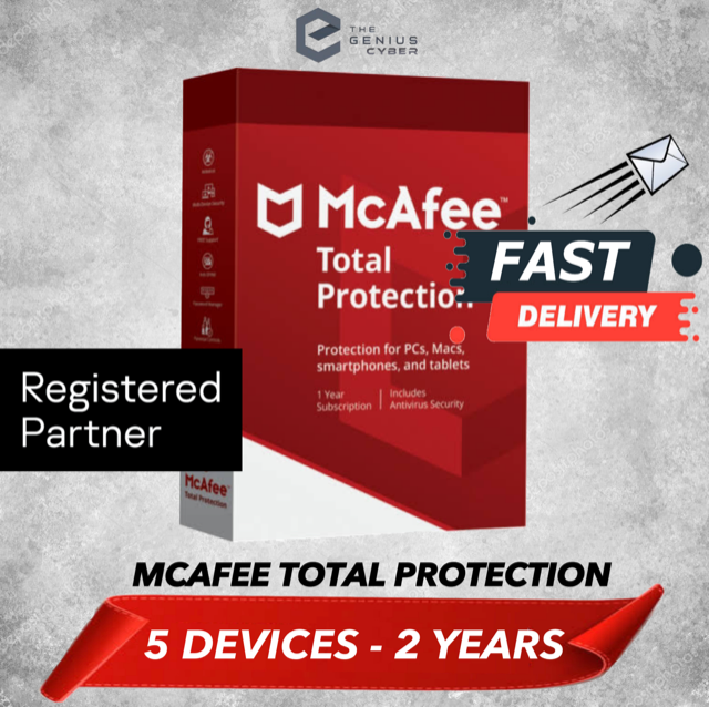 MCAFEE TOTAL PROTECTION 2021 ANTIVIRUS SOFTWARE 5 DEVICE 2 YEAR FOR