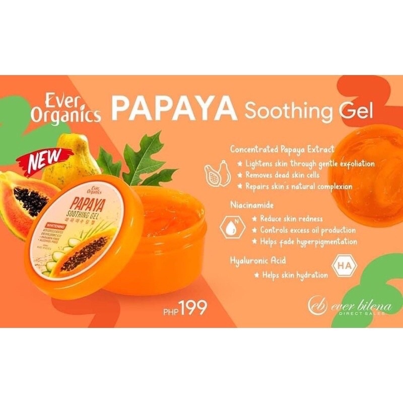 Ever Organics Soothing Gel Ml Papaya Jeju Aloe Ice Tomato Aloe Vera