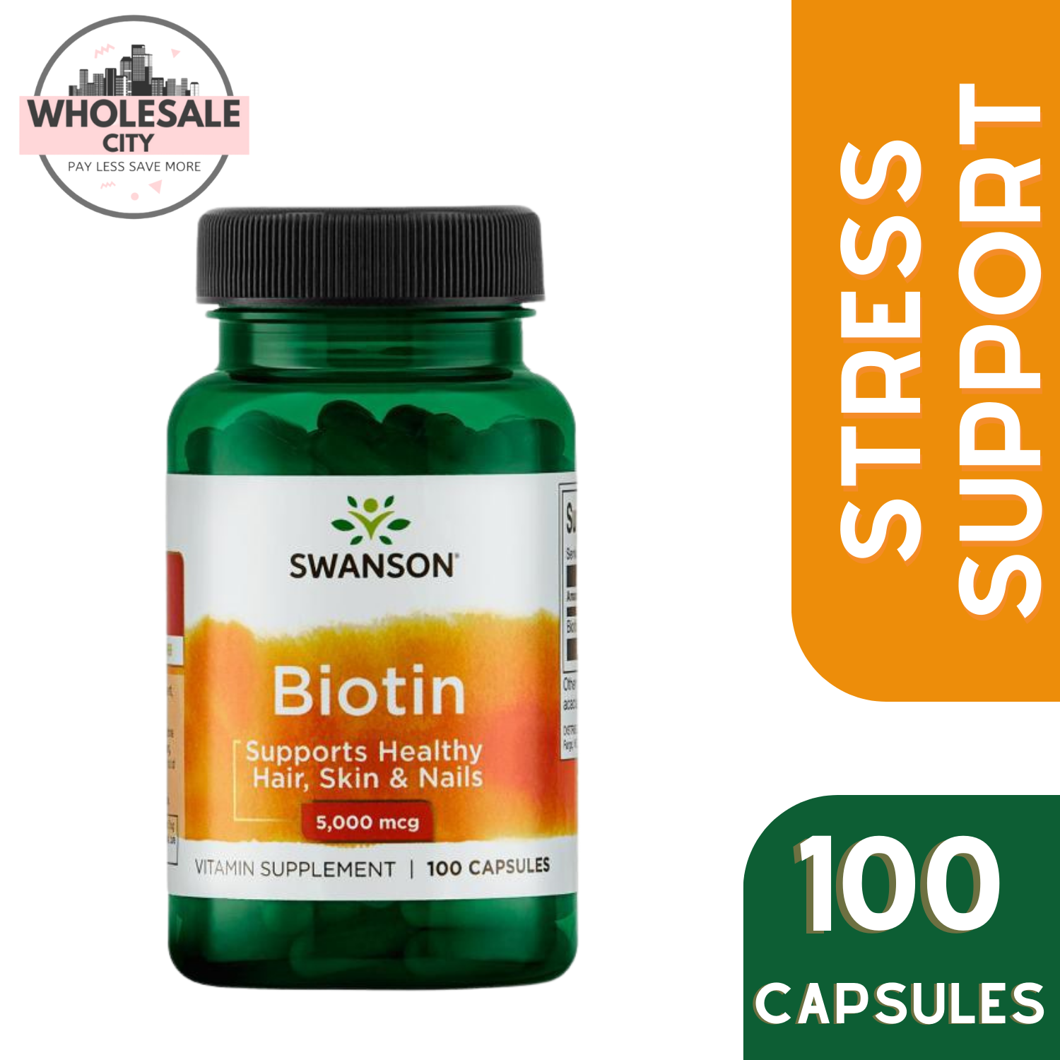 Swanson Biotin Mcg Capsules Hair Skin And Nails Improvement