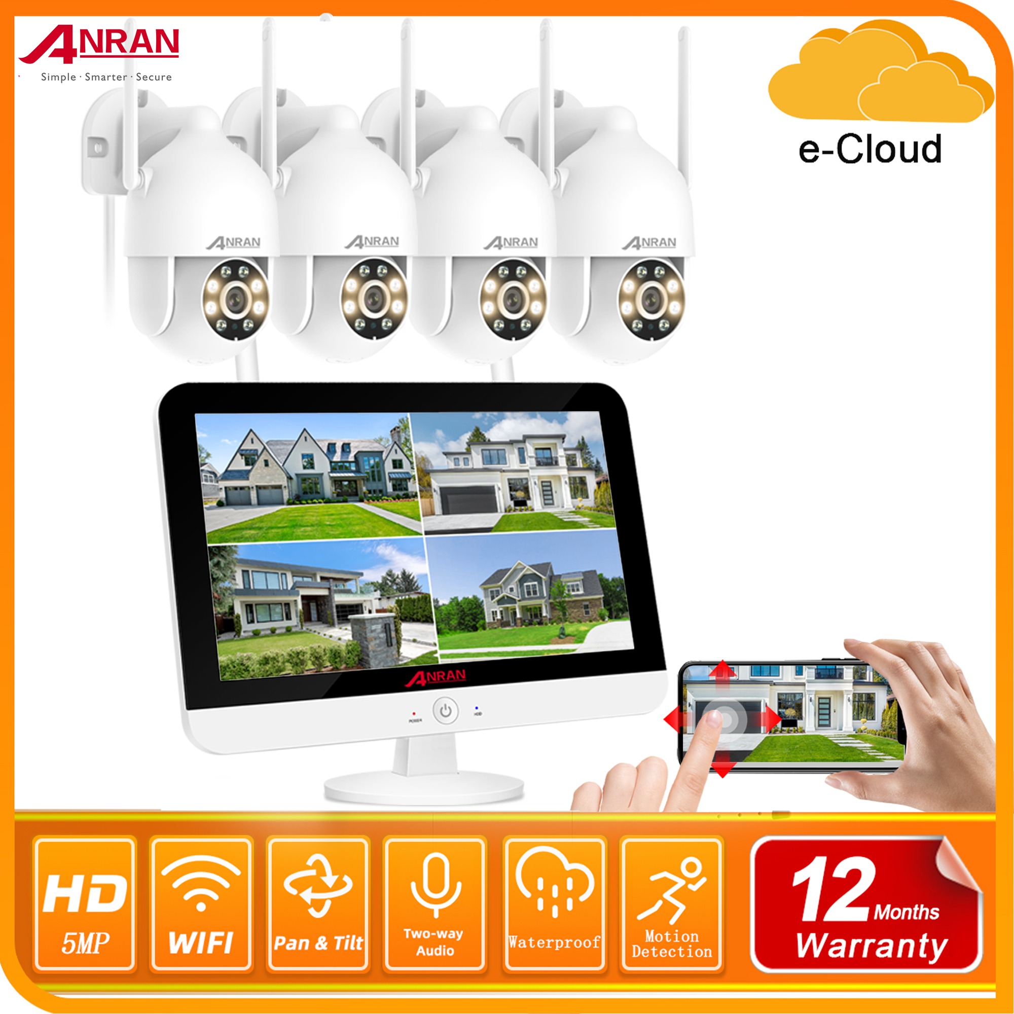 Cctv Security System Mp Cctv Set Package Anran Camera With Inch