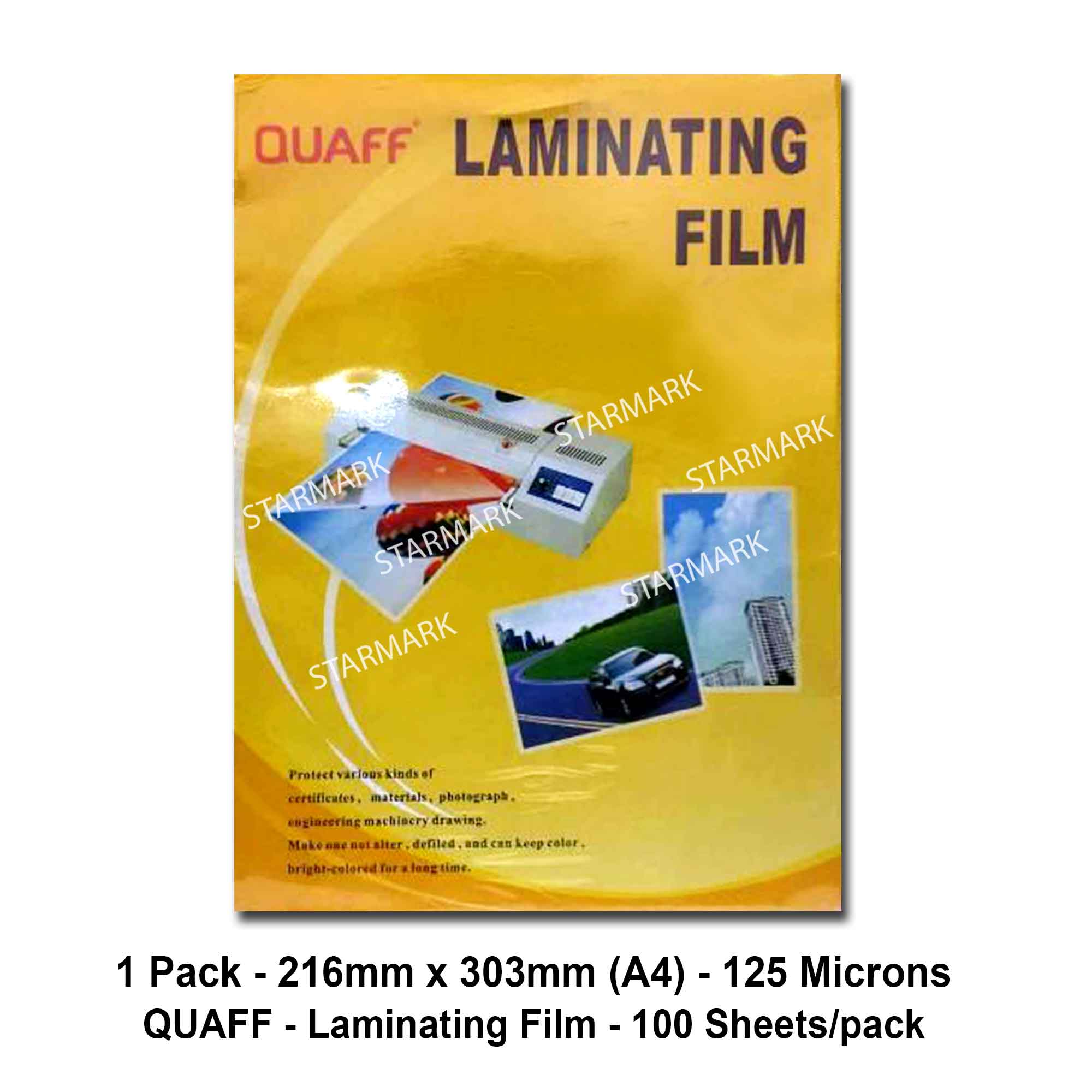 1 Pack Quaff Laminating Film Films 100 Sheets A4 Bond Paper Size