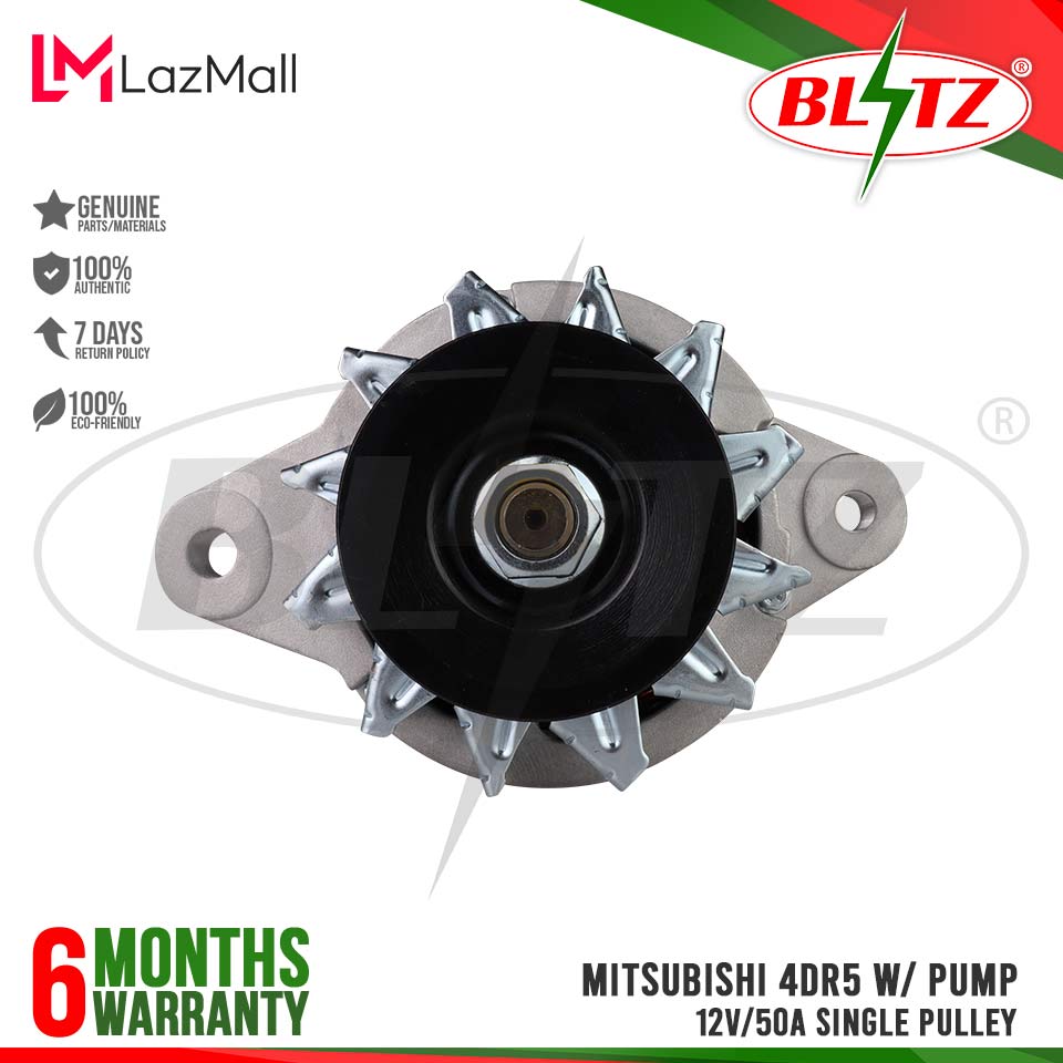 BLITZ ALTERNATOR ASSEMBLY MITSUBISHI 4DR5 W PUMP 12V 50A SINGLE PULLEY