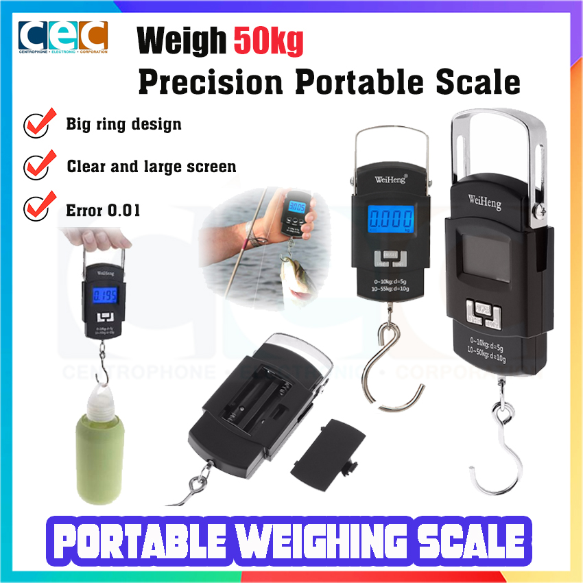 Portable Hanging Electronic Digital Weighing Scale 50kg WH A08 Black