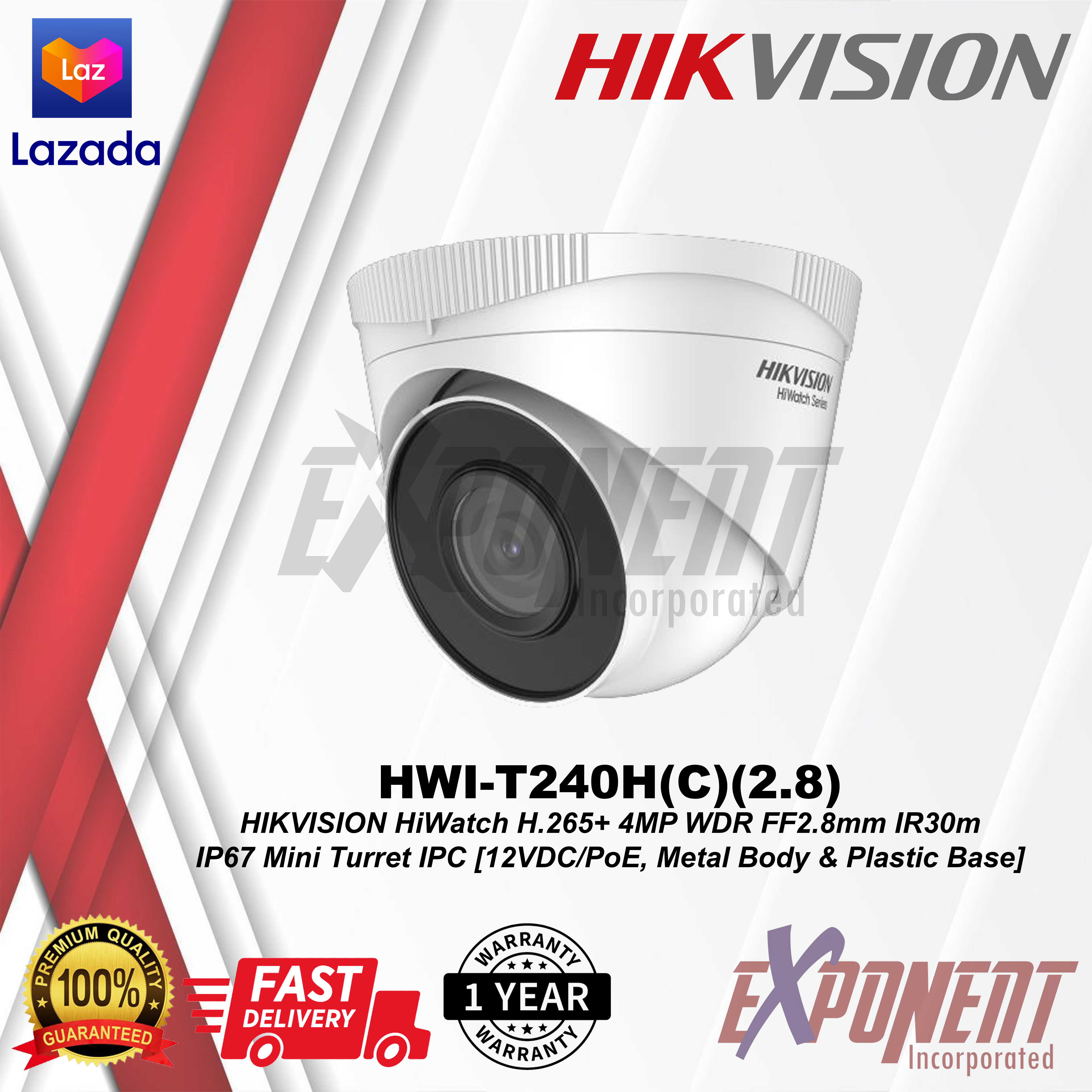 HWI T240H C 2 8 HIKVISION HiWatch H 265 4MP WDR FF2 8mm IR30m IP67