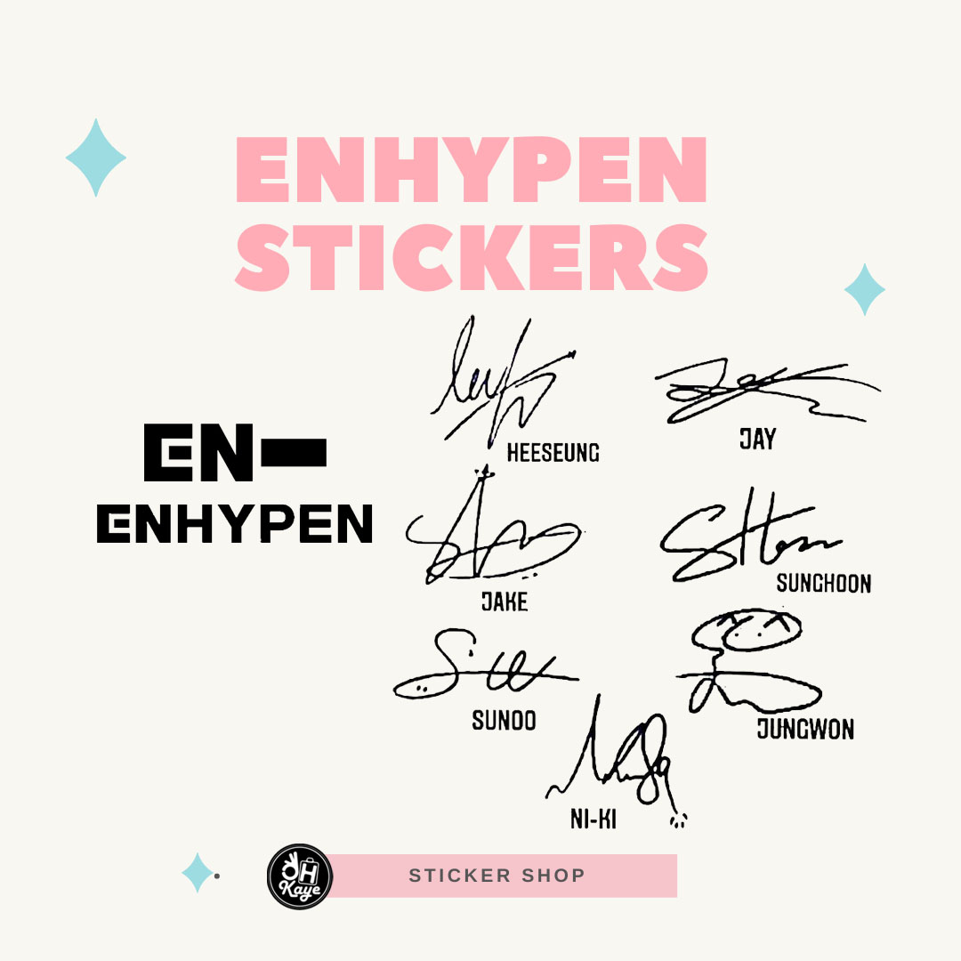 Enhypen Sticker Decal Enhypen Signature And Logo Waterproof Sticker