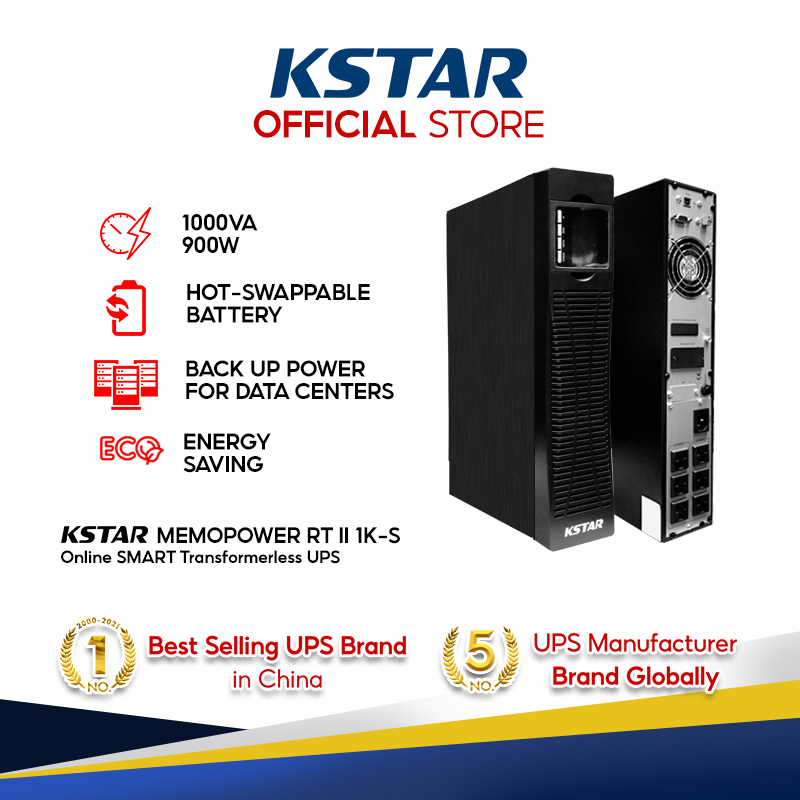 KStar On Line UPS 1000VA 900W Uninterruptible Power Supply MP RT 1K S