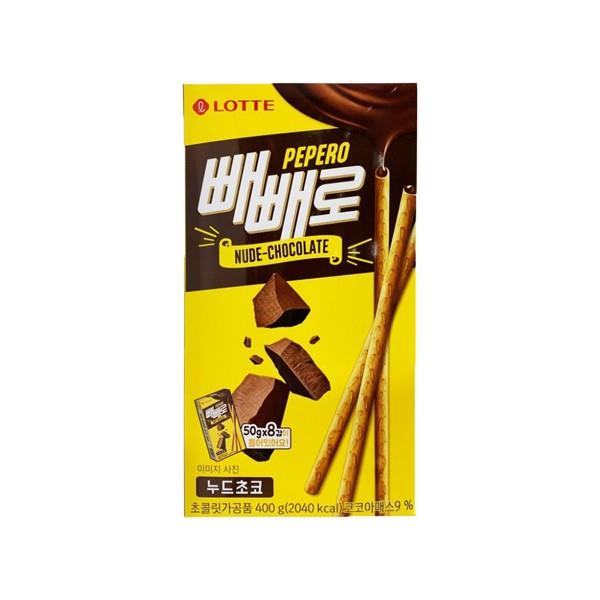 Lotte Pepero Chocolate Stick Snack Almond Crunchy Nude White Cookie