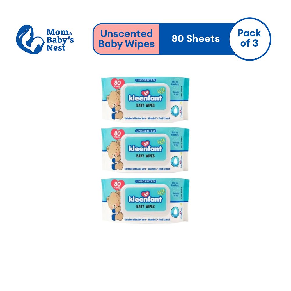 Kleenfant Lite Baby Wipes Unscented Tender Sheets Pack Of S