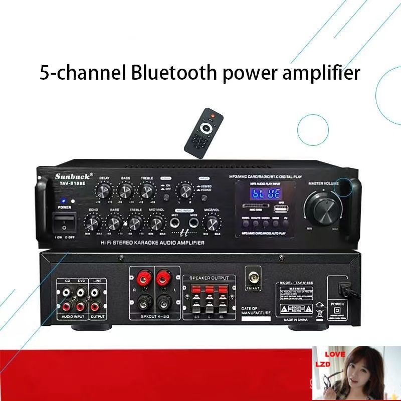 Sunbuck 220V TAV 6188E Home Audio Amplifier 5 0 Bluetooth 5 Channels